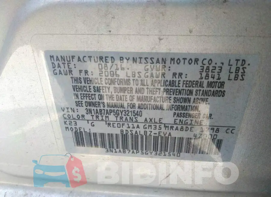 3N1AB7AP5GY321540 Photo# 9