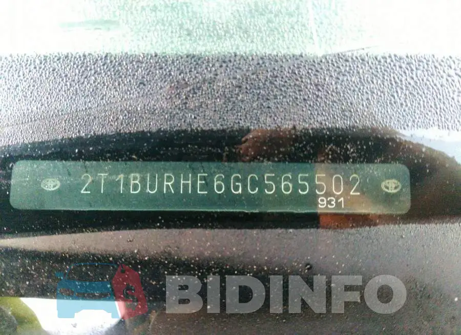 2T1BURHE6GC565502 Photo# 9