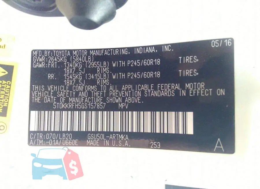 5TDKKRFH5GS157857 Photo# 9