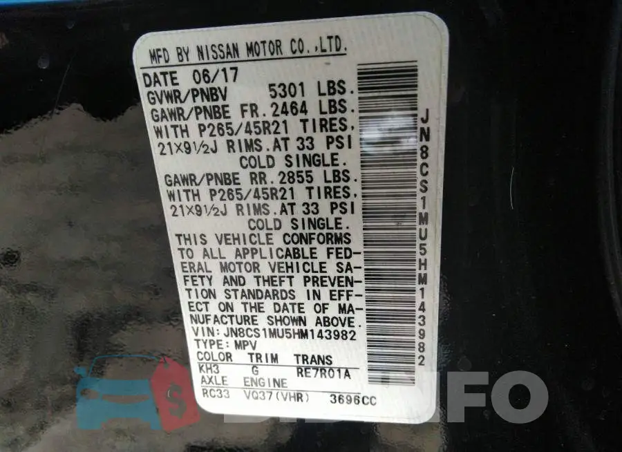 JN8CS1MU5HM143982 Photo# 9