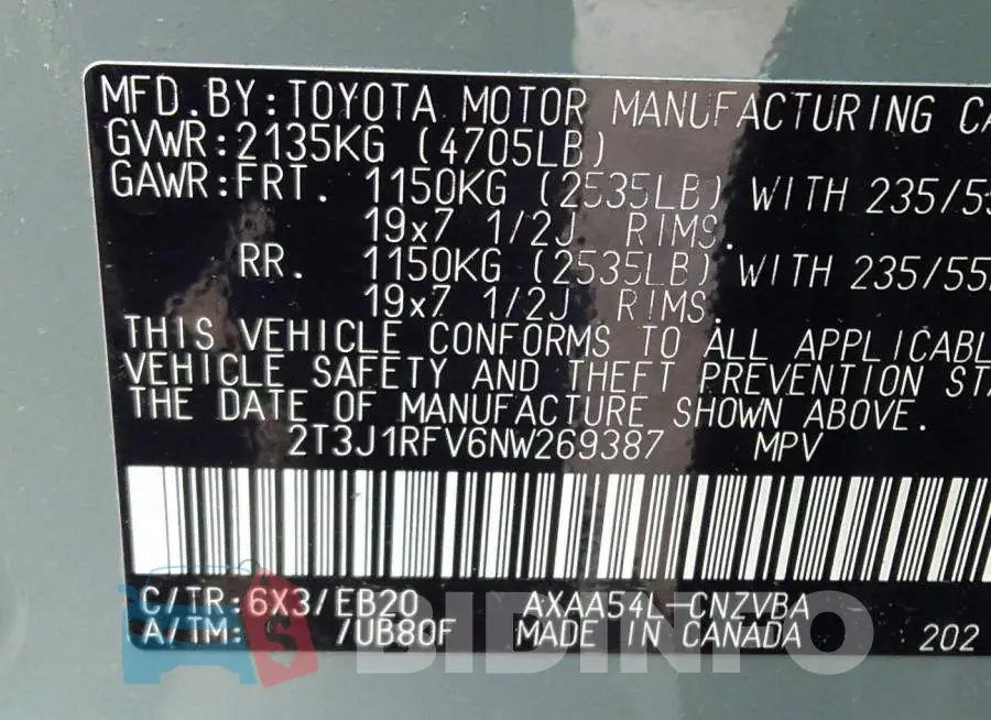 2T3J1RFV6NW269387 Photo# 9