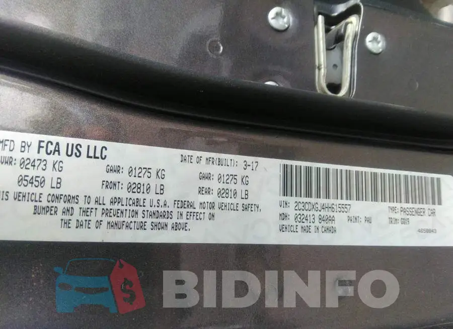 2C3CDXGJ4HH615557 Photo# 9