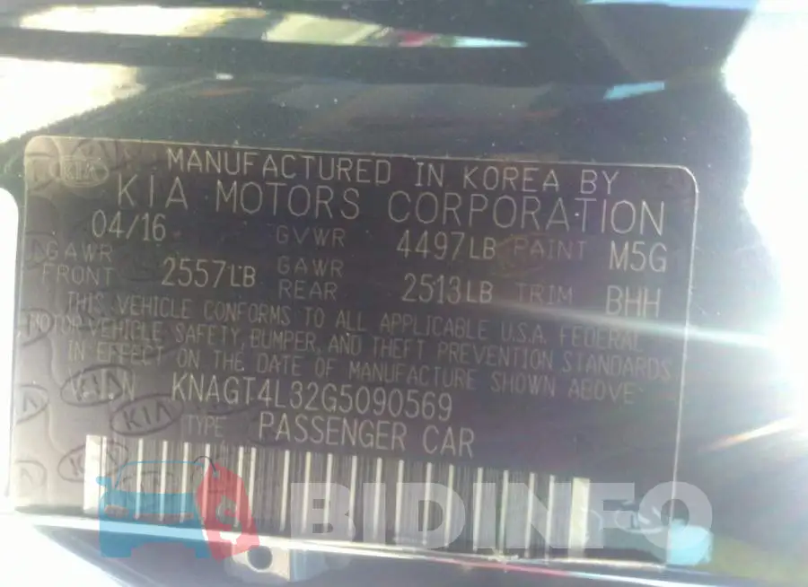 KNAGT4L32G5090569 Photo# 9
