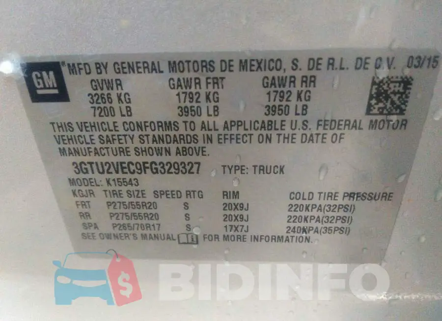 3GTU2VEC9FG329327 Photo# 9