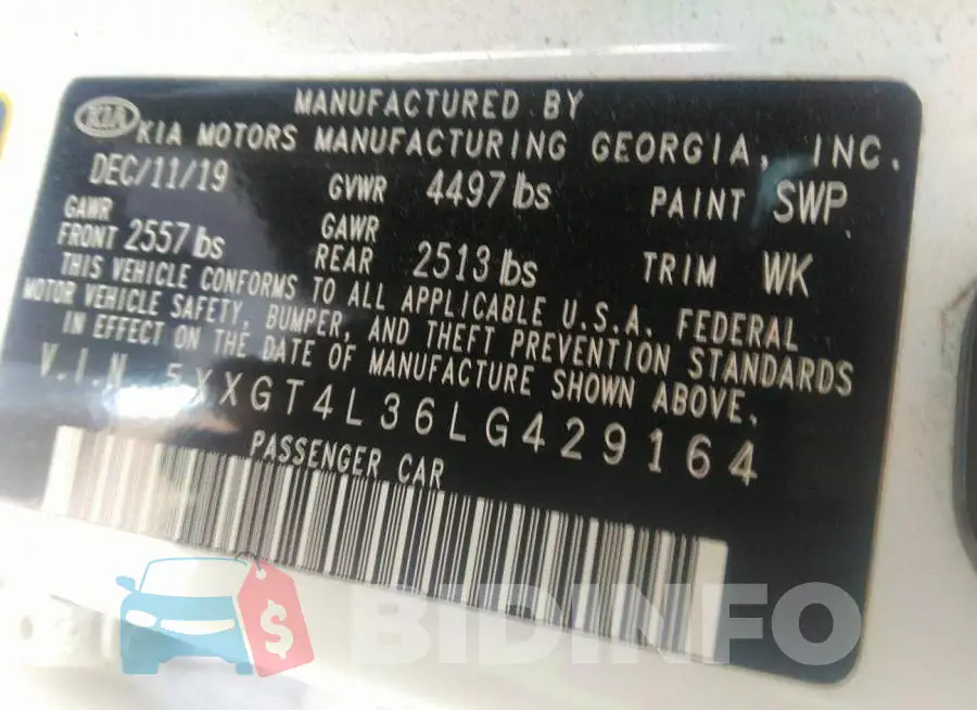 5XXGT4L36LG429164 Photo# 9