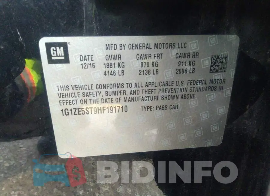 1G1ZE5ST9HF191710 Photo# 9