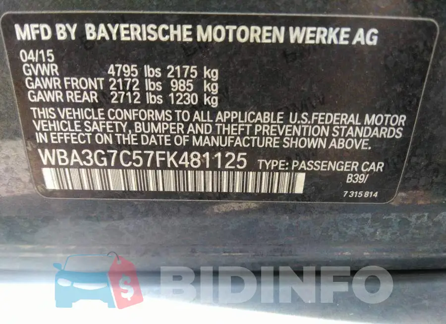 WBA3G7C57FK481125 Photo# 9