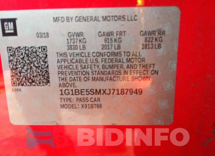 1G1BE5SMXJ7187949 Photo# 9