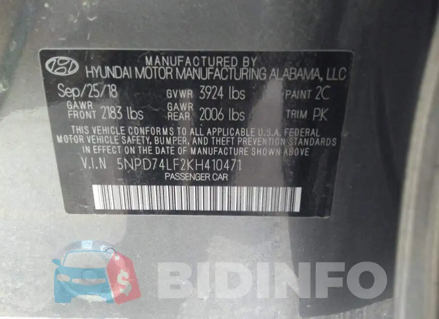 5NPD74LF2KH410471 Photo# 9