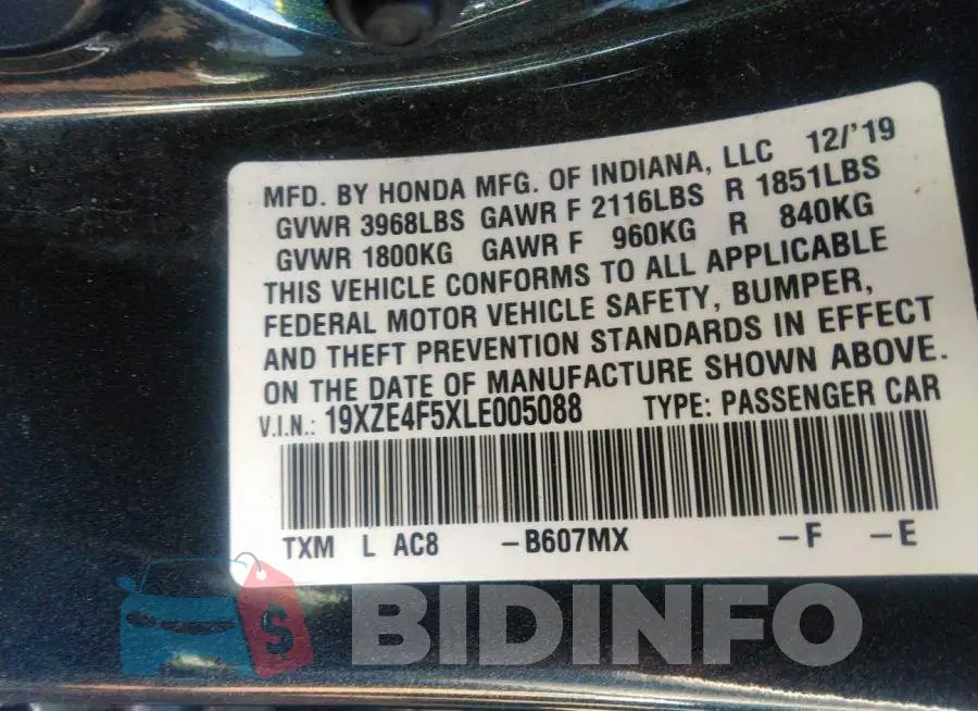 19XZE4F5XLE005088 Photo# 9