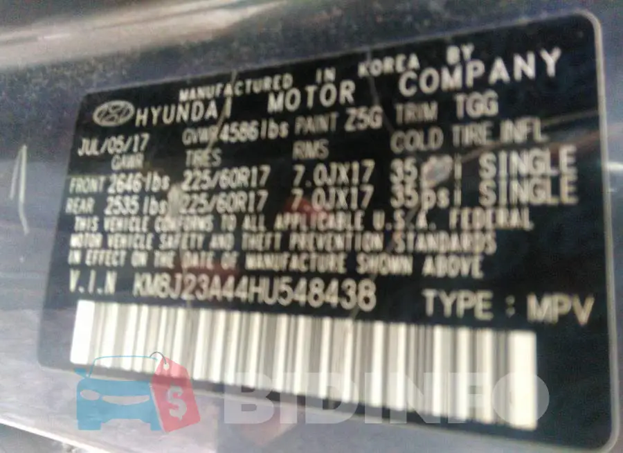 KM8J23A44HU548438 Photo# 9