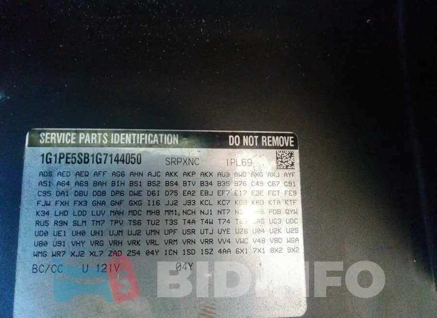 1G1PE5SB1G7144050 Photo# 9