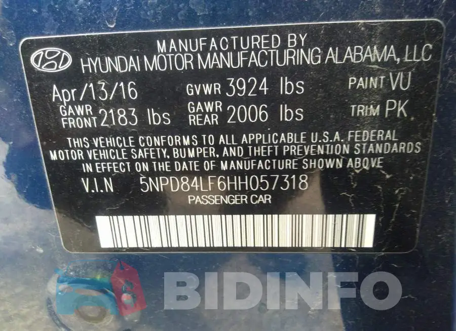 5NPD84LF6HH057318 Photo# 9