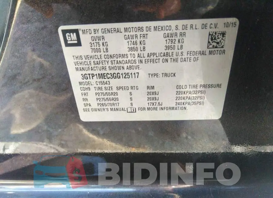 3GTP1MEC3GG125117 Photo# 9