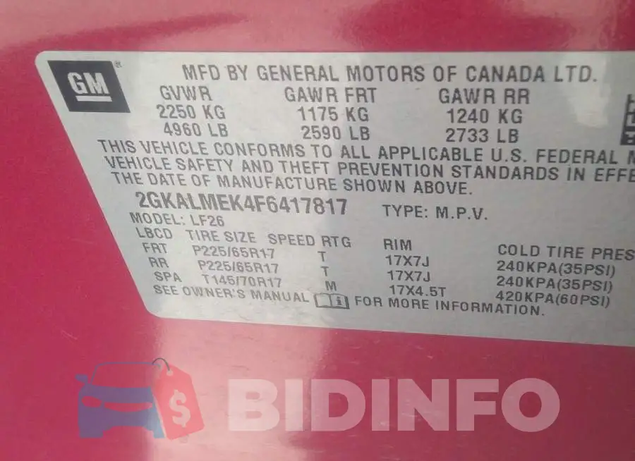 2GKALMEK4F6417817 Photo# 9