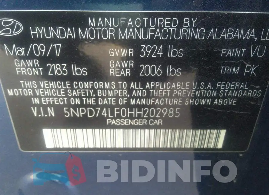 5NPD74LF0HH202985 Photo# 9