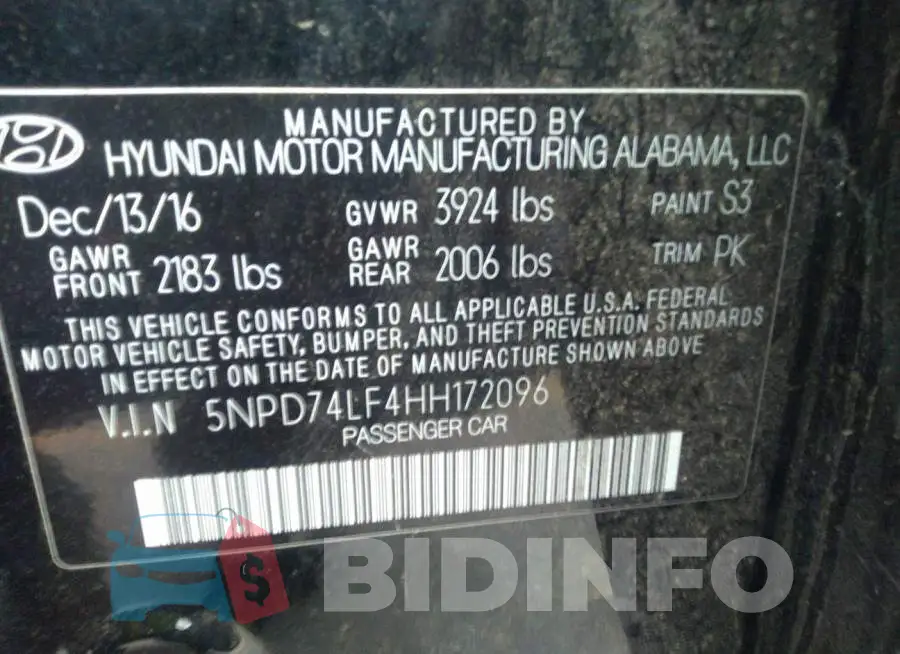 5NPD74LF4HH172096 Photo# 9