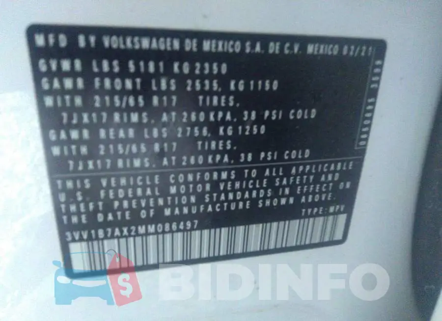 3VV1B7AX2MM086497 Photo# 9