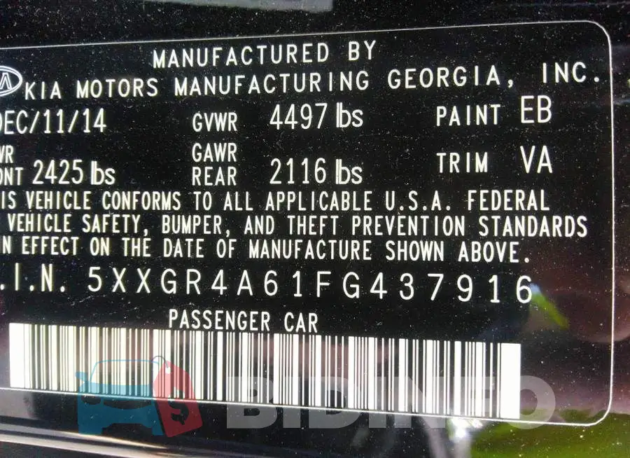 5XXGR4A61FG437916 Photo# 9