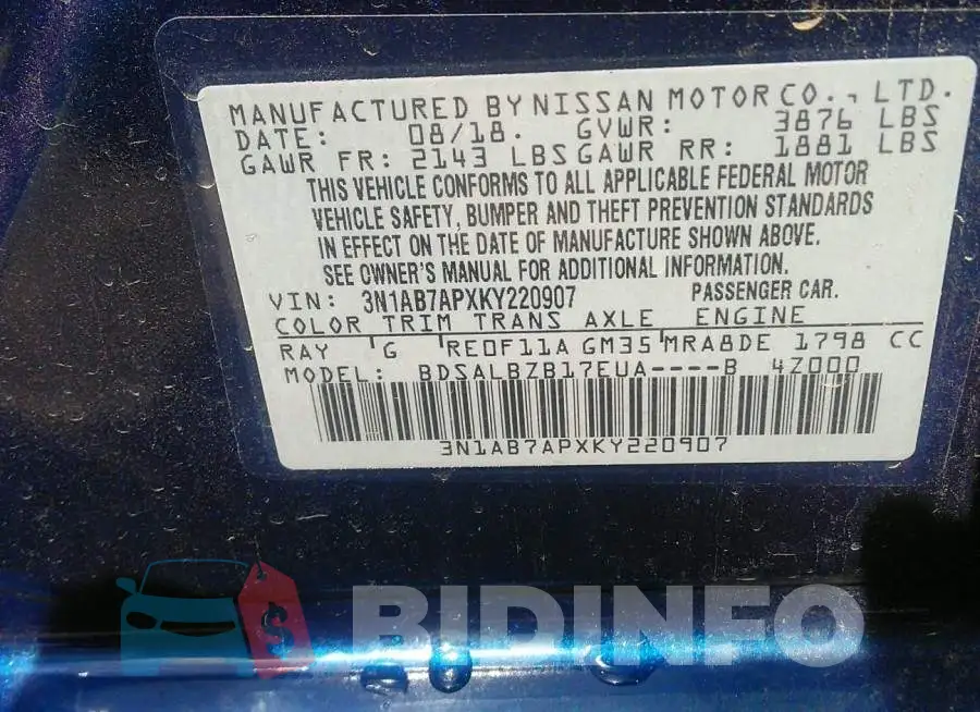 3N1AB7APXKY220907 Photo# 9