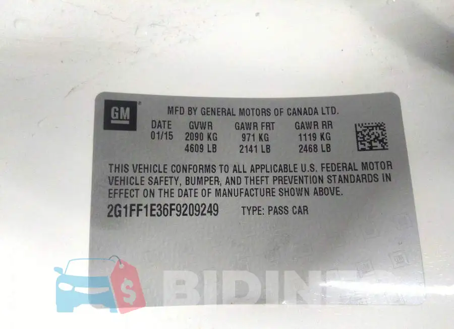 2G1FF1E36F9209249 Photo# 9