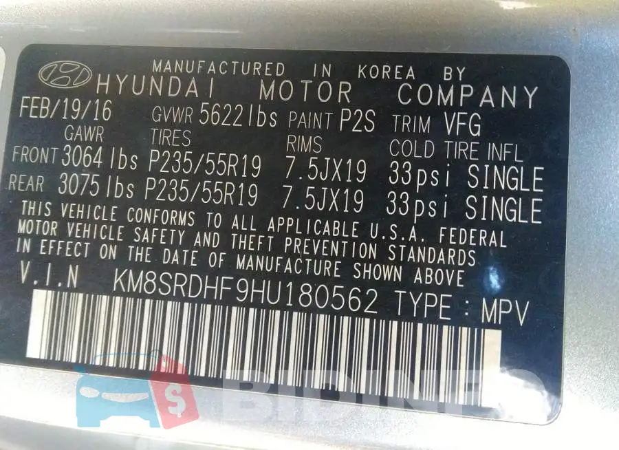 KM8SRDHF9HU180562 Photo# 9