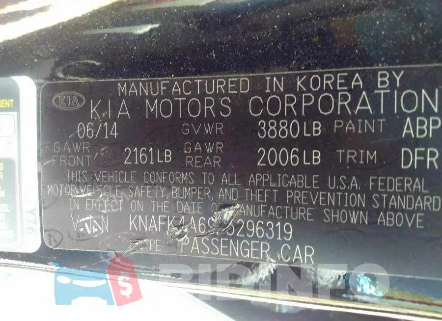 KNAFK4A69F5296319 Photo# 9