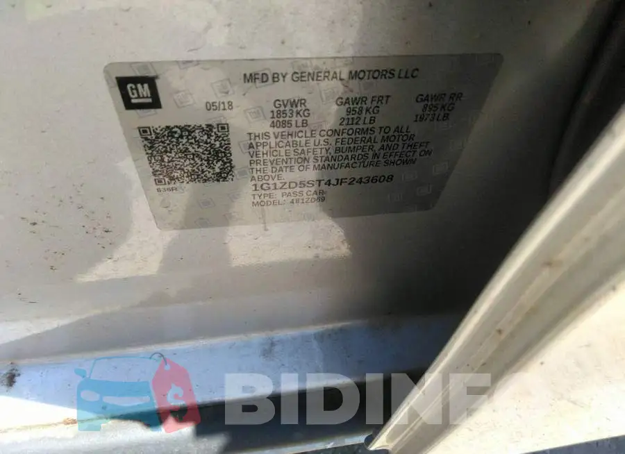 1G1ZD5ST4JF243608 Photo# 9