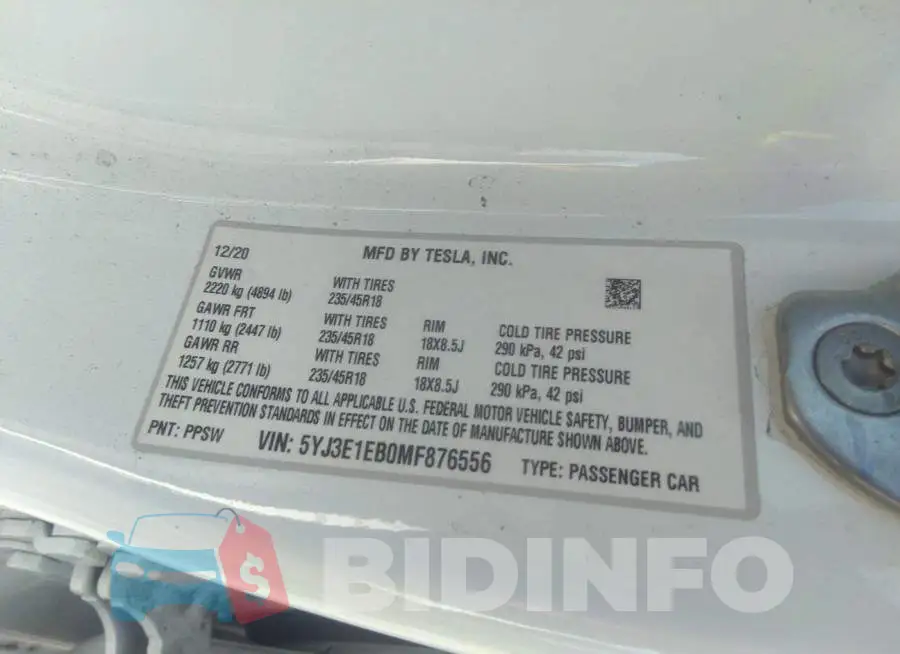5YJ3E1EB0MF876556 Photo# 9