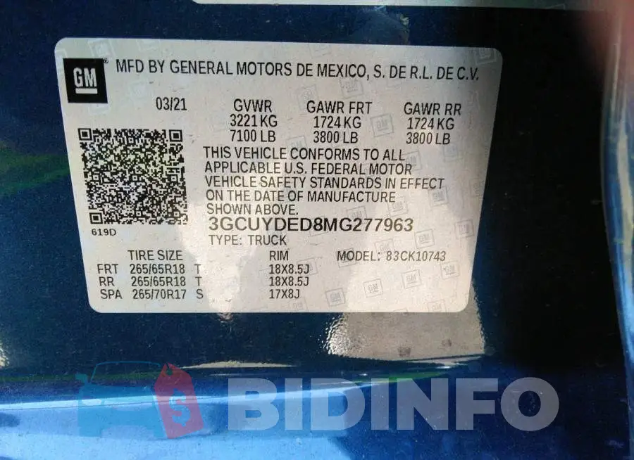 3GCUYDED8MG277963 Photo# 9