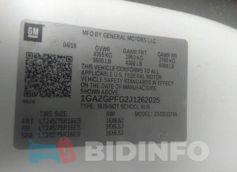 1GAZGPFG2J1262025 Photo# 9