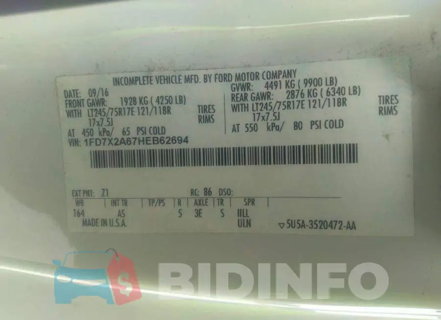 1FD7X2A67HEB62694 Photo# 9