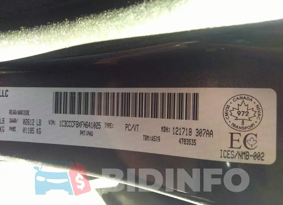 1C3CCCFBXFN641025 Photo# 9