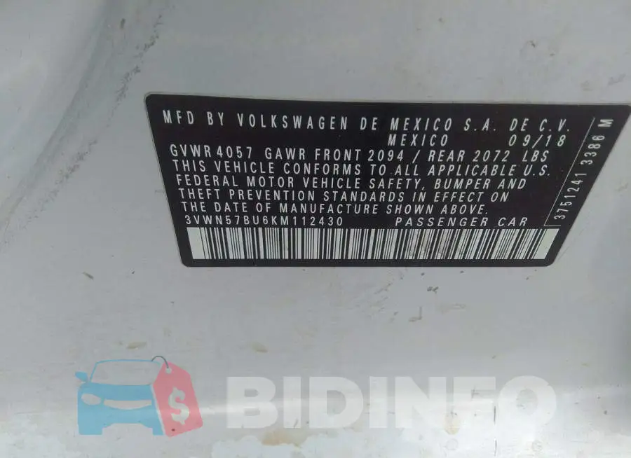 3VWN57BU6KM112430 Photo# 9