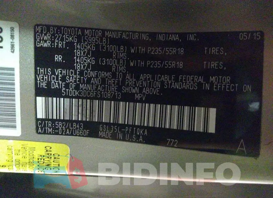 5TDDK3DC6FS108713 Photo# 9