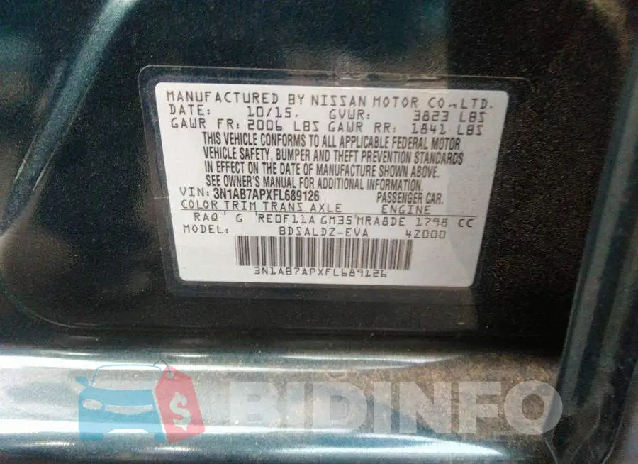 3N1AB7APXFL689126 Photo# 9