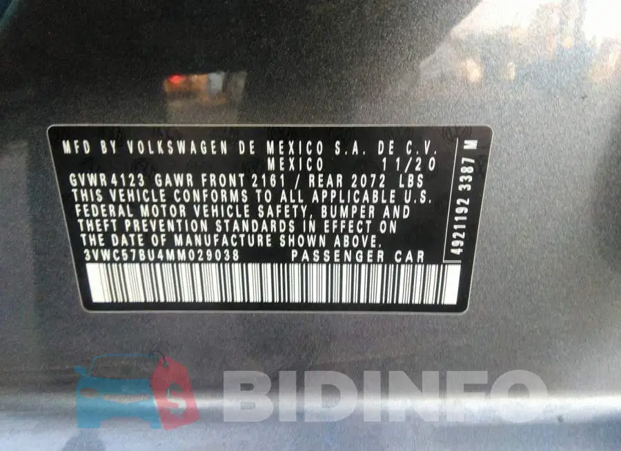 3VWC57BU4MM029038 Photo# 9
