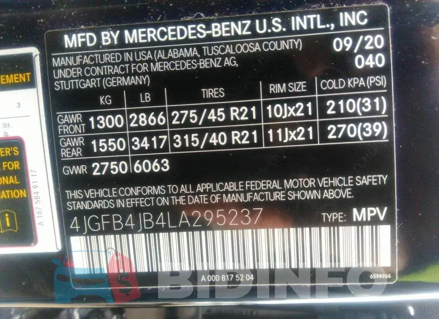 4JGFB4JB4LA295237 Photo# 9