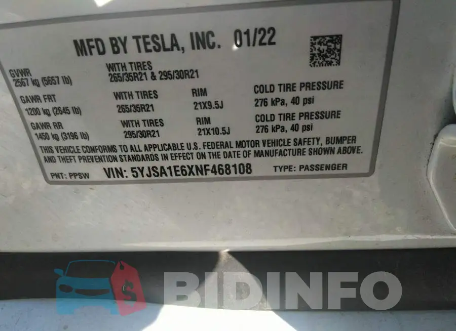 5YJSA1E6XNF468108 Photo# 8