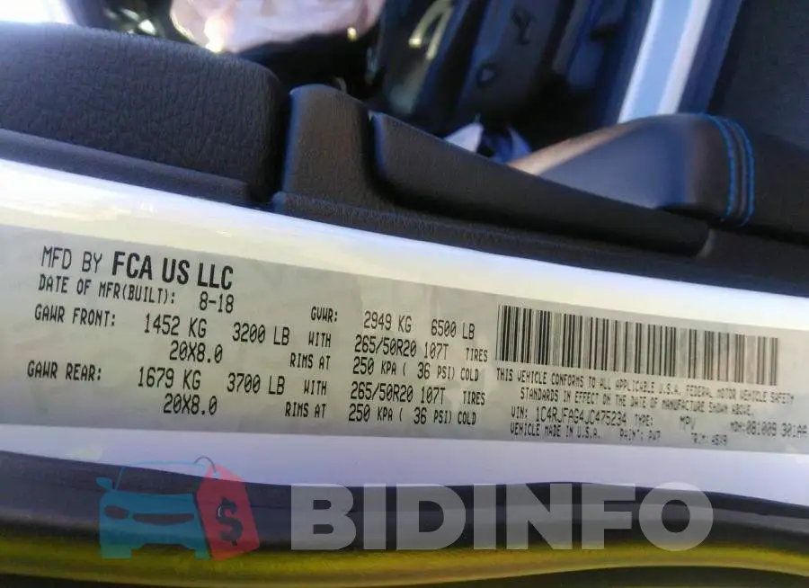 1C4RJFAG4JC475234 Photo# 9