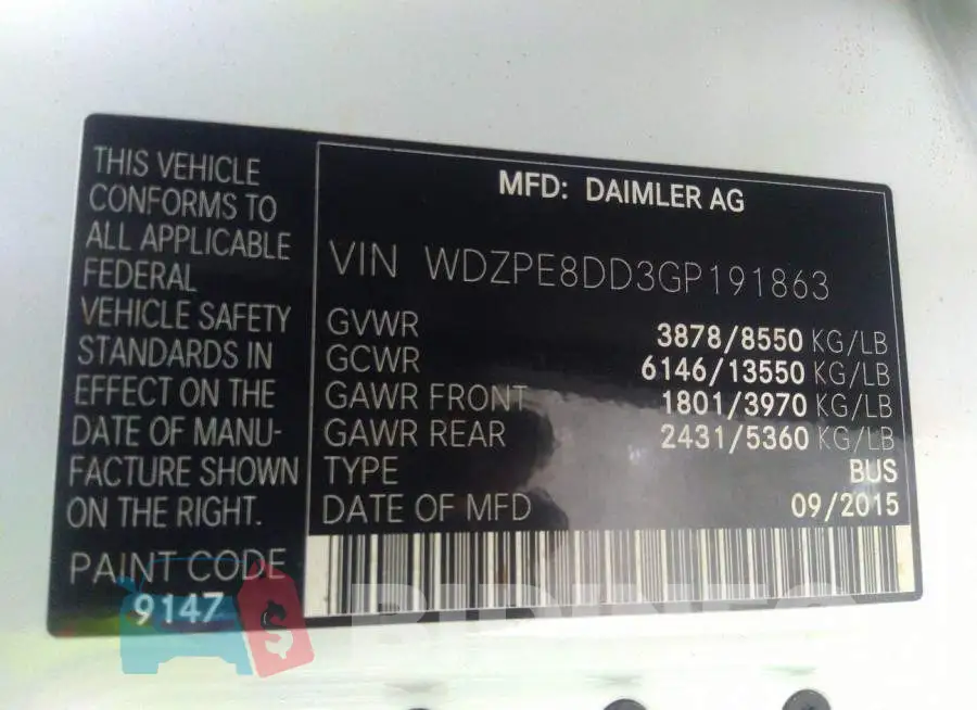 WDZPE8DD3GP191863 Photo# 9