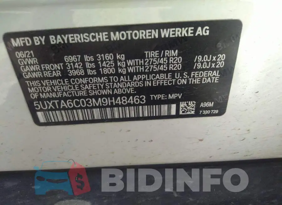 5UXTA6C03M9H48463 Photo# 9