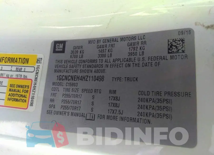 1GCNCNEH4HZ110498 Photo# 9