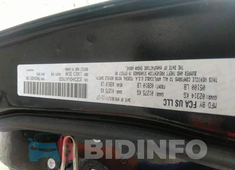 2C3CDXHGXJH174333 Photo# 9