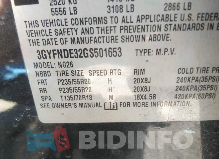 3GYFNDE32GS501653 Photo# 9