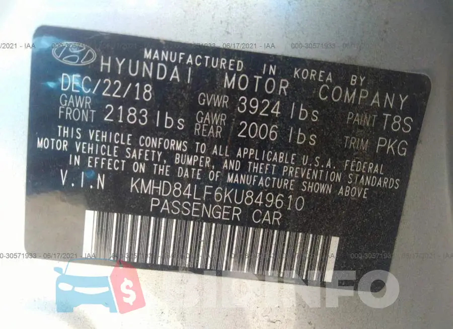 KMHD84LF6KU849610 Photo# 9