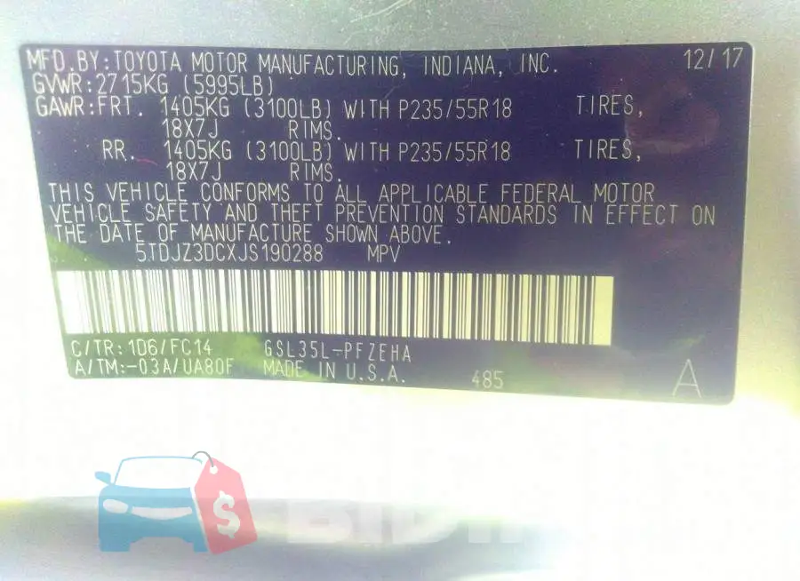 5TDJZ3DCXJS190288 Photo# 9