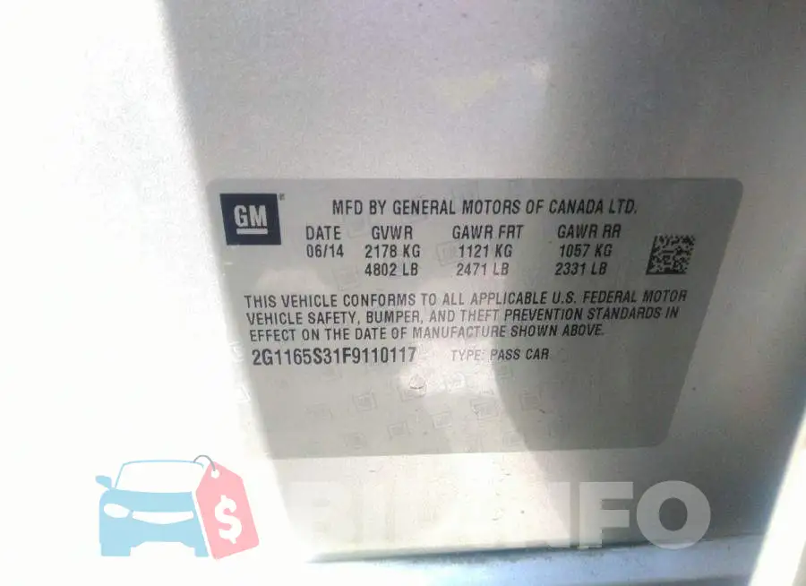 2G1165S31F9110117 Photo# 9
