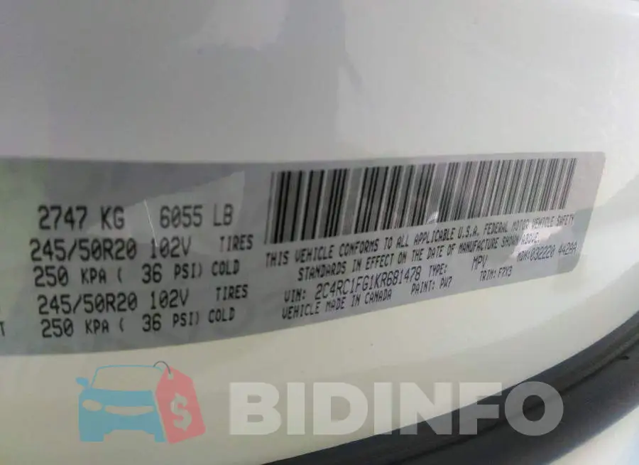 2C4RC1FG1KR681478 Photo# 9