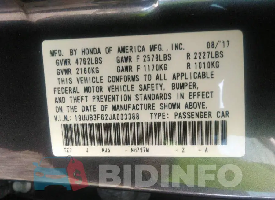 19UUB3F62JA003388 Photo# 9